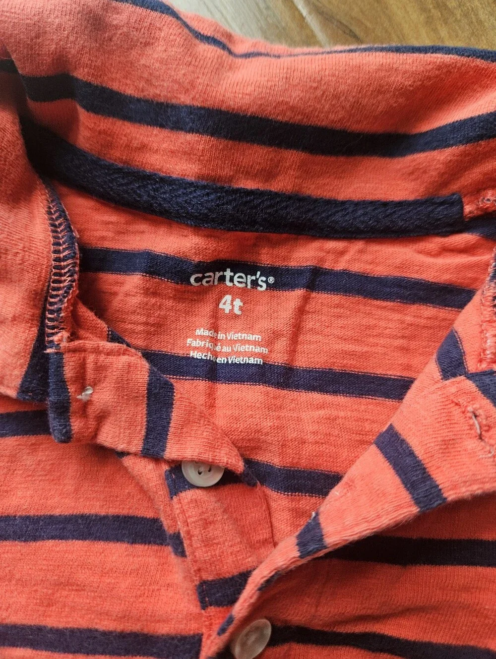 Kids Carters Navy Striped Polo Shirt 4t